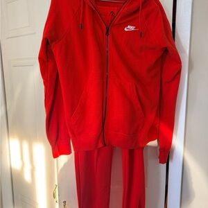 Young Women’s Nike Red Sweatpants & Hoodie Set